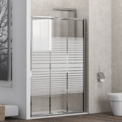 Καμπίνα από τοίχο σε τοίχο με σεριγραφάτο κρύσταλλο PENTA 300 Cromo KARAG 130x180cm