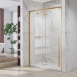 Καμπίνα από τοίχο σε τοίχο με διάφανο κρύσταλλο SANTORINI 400 Gold KARAG 130x200cm