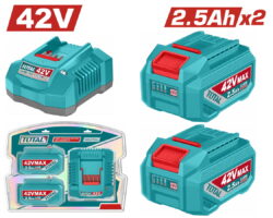 TOTAL ΕΠΑΓΓ. ΣΕΤ 2τεμ ΜΠΑΤ. TFBLI42251E Li-ion 42V/2.5Ah + 1τεμ ΦΟΡΤΙΣΤΗΣ TFCLI42021E (TFBCPM25221E)