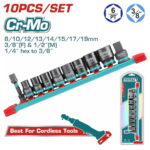 TOTAL ΕΠΑΓΓ. ΣΕΤ ΚΑΡΥΔΑΚΙΑ ΑΕΡΟΣ ΜΑΥΡΑ ΕΞΑΓΩΝΑ 3/8" 10 ΤΕΜ (THTISD38104)