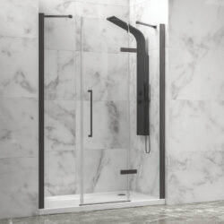 Καμπίνα από τοίχο σε τοίχο με διάφανο κρύσταλλο TINOS 600 Gun Metal KARAG 175x200cm