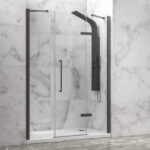 Καμπίνα από τοίχο σε τοίχο με διάφανο κρύσταλλο TINOS 600 Gun Metal KARAG 180x200cm