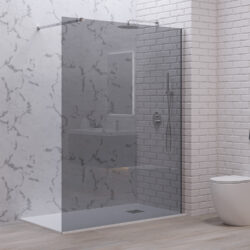 Σταθερό διαχωριστικό ντουζιέρας με fume κρύσταλλο WALKIN 1 Cromo KARAG 120x200cm