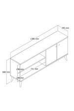 Έπιπλο Τηλεόρασης με ράφι,Everest 1572 Μ138xΠ29,5xΥ60 εκ., All4home - Image 5