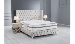 Κρεβάτι υφασμάτινο Lamore με αποθηκευτικό χώρο