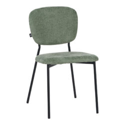 Καρέκλα Cathair pakoworld μπουκλέ ύφασμα σε λαδί απόχρωση με μαύρα μεταλλικά πόδια 48x53x82εκ