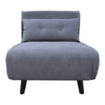 Πολυθρόνα-κρεβάτι Josuane pakoworld ανθρακί βελούδο και ξύλινο πόδι σε μαύρη απόχρωση 78x80x81εκ - Image 4