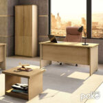 Γραφείο εργασίας επαγγελματικό Amazon pakoworld χρώμα sonoma 150x75x75εκ - Image 2