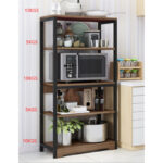 Ραφιέρα επιδαπέδια Obra pakoworld μέταλλο καρυδί-μαύρο 60x30x126εκ - Image 3