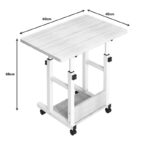 Γραφείο τροχήλατο Stolu pakoworld MDF-metal σε φυσικό-λευκό απόχρωση 60x40x68εκ - Image 3