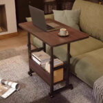 Γραφείο τροχήλατο Stolu I pakoworld MDF-metal σε καρυδί απόχρωση 80x40x68εκ - Image 2