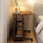 Γραφείο τροχήλατο Stolu I pakoworld MDF-metal σε καρυδί απόχρωση 80x40x68εκ - Image 3