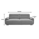 Kαναπές-κρεβάτι τριθέσιος Harmonious pakoworld μπουκλέ λαδι 223.5x92x81εκ - Image 6