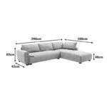 Γωνιακός καναπές Gianco pakoworld αναστρέψιμος ύφασμα μπεζ 298x208x85εκ - Image 6