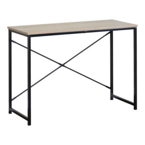 Γραφείο εργασίας Bailon pakoworld σε oak απόχρωση με μαύρο μέταλλο 100x40x70εκ