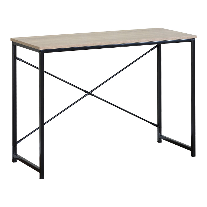 085-000025 Γραφείο εργασίας Bailon pakoworld σε oak απόχρωση με μαύρο μέταλλο 100x40x70εκ