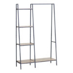 Έπιπλο εισόδου-ραφιέρα Herevy pakoworld σε oak απόχρωση με μαύρο μέταλλο 101x35x160εκ - Image 2