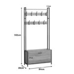 Έπιπλο εισόδου Ventoria pakoworld σε oak απόχρωση με μαύρο μέταλλο 84x30x182εκ - Image 5