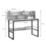 Γραφείο εργασίας Biuro pakoworld oak- μαύρο μέταλλο 120x60x103εκ - Image 5