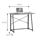 Γραφείο εργασίας Siklo pakoworld πτυσσόμενο oak- μαύρο μέταλλο 100x46x75.5εκ - Image 5