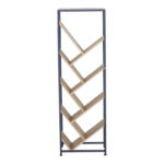 Βιβλιοθήκη Orunta pakoworld oak- μαύρο μέταλλο 40x26.5x125εκ - Image 2