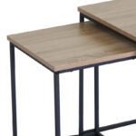 Τραπέζια σαλονιού Masuta pakoworld 2τεμ. mdf μαυρο με εφε μαρμάρου- μαύρο μέταλλο - Image 3