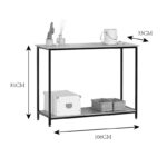 Κονσόλα Shima pakoworld 2τεμ. oak- μαύρο μέταλλο 106x35x81εκ - Image 4