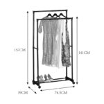 Κρεμάστρα δαπέδου Ganco pakoworld μαύρο μέταλλο 74.5x39x157εκ - Image 5