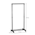 Κρεμάστρα δαπέδου Wizak pakoworld μαύρο μέταλλο 74.5x41,5x157εκ - Image 5