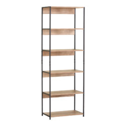 Βιβλιοθήκη Kaliano pakoworld oak-μαύρο μέταλλο 59.5x35x176.5εκ