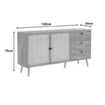 Μπουφές Oslo pakoworld sonoma 150x39x79εκ - Image 5