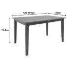 Tραπεζαρία επεκτεινόμενη Mabor-Houston pakoworld ξύλο σε καρυδί απόχρωση 120-150x80x73,8εκ - Image 9