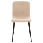 Καρέκλα Gratify pakoworld ύφασμα εκρού-πόδι μαύρο - Image 4