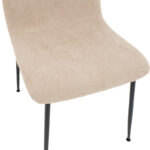 Καρέκλα Gratify pakoworld ύφασμα εκρού-πόδι μαύρο - Image 6