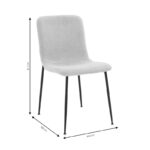 Καρέκλα Gratify pakoworld ύφασμα εκρού-πόδι μαύρο - Image 8