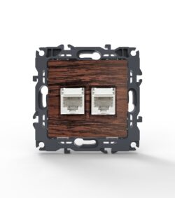 PRIME ΠΡΙΖΑ ΤΗΛΕΦΩΝΟΥ ΧΡΩΜΑ ΞΥΛΟΥ ΜΕ ΒΥΣΜΑ 2XRJ11 CAT3 IP20