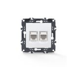 PRIME ΠΡΙΖΑ ΔΙΚΤΥΟΥ ΛΕΥΚΗ 2XRJ45 ΜΕ ΒΥΣΜΑ CAT6 UTP IP20