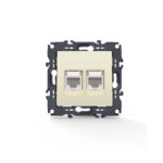 PRIME ΠΡΙΖΑ ΔΙΚΤΥΟΥ ΙΒΟΥΑΡ 2XRJ45 ΜΕ ΒΥΣΜΑ CAT6 UTP IP20