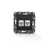 PRIME ΠΡΙΖΑ ΔΙΚΤΥΟΥMAT ΑΝΘΡΑΚΙ ΜΕ ΒΥΣΜΑ 2XRJ45 CAT6 UTP IP20