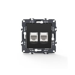 PRIME ΠΡΙΖΑ ΔΙΚΤΥΟΥMAT ΑΝΘΡΑΚΙ ΜΕ ΒΥΣΜΑ 2XRJ45 CAT6 UTP IP20