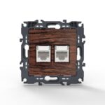 PRIME ΠΡΙΖΑ ΔΙΚΤΥΟΥ ΧΡΩΜΑ ΞΥΛΟΥ ΜΕ ΒΥΣΜΑ 2XRJ45 CAT6 UTP IP20