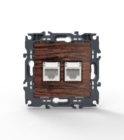 PRIME ΠΡΙΖΑ ΔΙΚΤΥΟΥ ΧΡΩΜΑ ΞΥΛΟΥ ΜΕ ΒΥΣΜΑ 2XRJ45 CAT6 UTP IP20