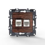 PRIME ΠΡΙΖΑ ΤΗΛΕΦΩΝΟΥ ΜΕ ΒΥΣΜΑ 1XRJ11 CAT3 IP20 & ΠΡΙΖΑ ΔΙΚΤΥΟΥ ΧΡΩΜΑ ΞΥΛΟΥ ΜΕ ΒΥΣΜΑ 1XRJ45 CAT6 UTP IP20