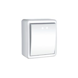 MURATA ΜΠΟΥΤΟΝ ΚΛΙΜΑΚΟΣΤΑΣΙΟΥ & LED ΛΥΧΝΙΑ ΕΠΙΤΟΙΧΟ ΜΕ ΒΙΔΑ 1P 10A 250VAC ΛΕΥΚΟ IP20