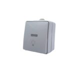 ARMY ΜΠΟΥΤΟΝ ΚΛΙΜΑΚΟΣΤΑΣΙΟΥ & LED ΛΥΧΝΙΑ ΕΠΙΤΟΙΧΟ ΣΤΕΓΑΝΟ ΜΕ ΒΙΔΑ 1P 10A 250VAC ΑΠΑΛΟ ΓΚΡΙ IP55