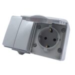 ARMY ΔΙΑΚΟΠΤΗΣ ΚΟΜΜΥΤΑΤΕΡ 2P 10AX 250VAC & ΠΡΙΖΑ ΣΟΥΚΟ ΑΣΦΑΛ. 1X2P & E 16A 250VAC ΓΚΡΙ IP55 ΕΠΙΤΟΙΧΟ ΟΡΙΖΟΝΤΙΟ ΣΤΕΓΑΝΑ