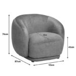 Πολυθρόνα Freya pakoworld ύφασμα σε λαδί απόχρωση 93x87x76εκ - Image 5