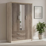 Ντουλάπα ρούχων τρίφυλλη OLYMPUS pakoworld χρώμα castillo-toro 120x57x183εκ - Image 2