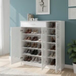 Παπουτσοθήκη-ντουλάπι SANTE pakoworld 30 ζεύγων σε λευκή απόχρωση 120x37x123εκ - Image 3