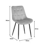 Καρέκλα Berne pakoworld βελούδο σε φυστικί απόχρωση 53x62x84εκ - Image 7